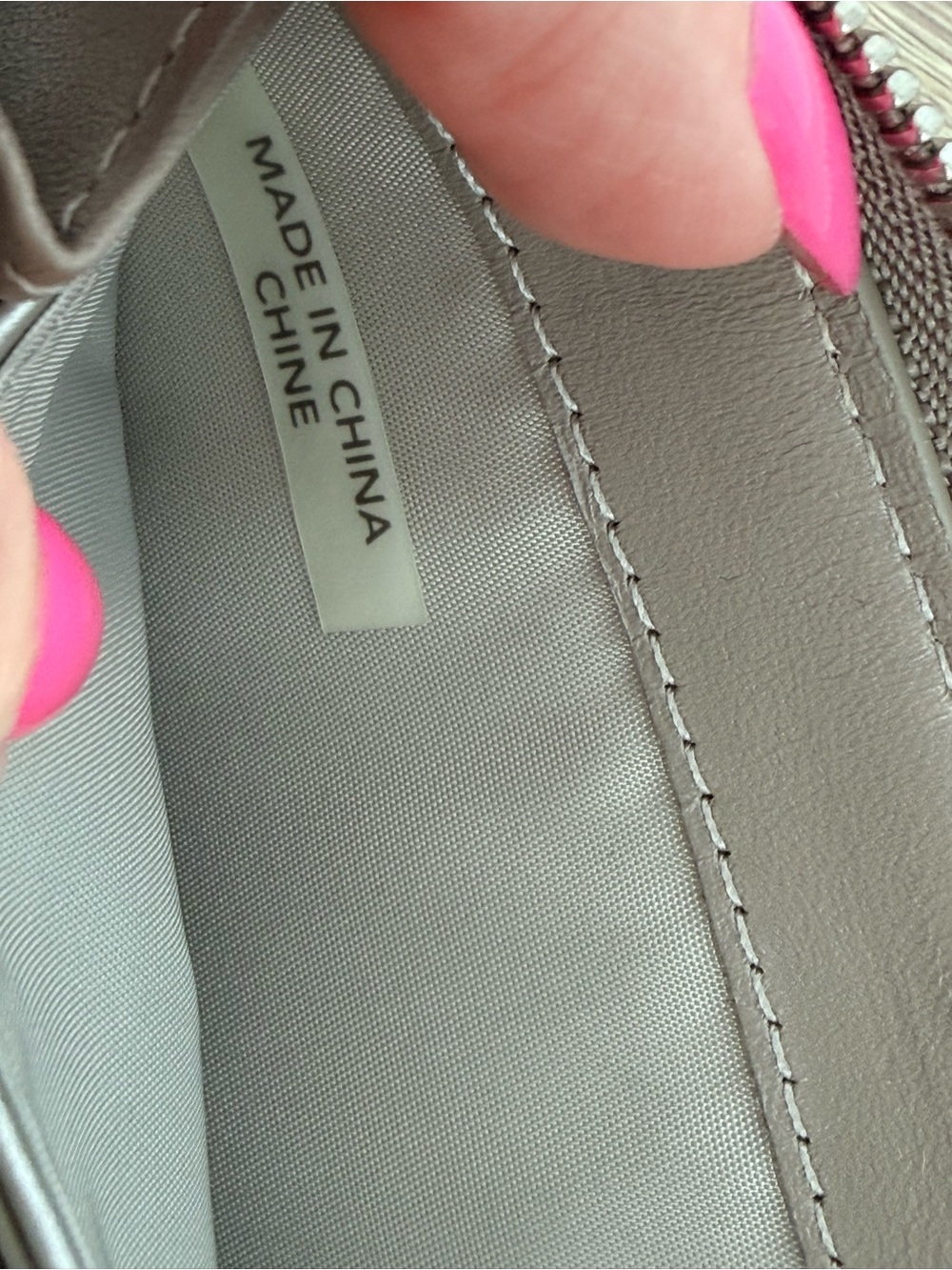 Coach Colorblock Nappa Leather Accordion Zip Around Wallet Taupe Plum Card Case - Picture 6 of 10